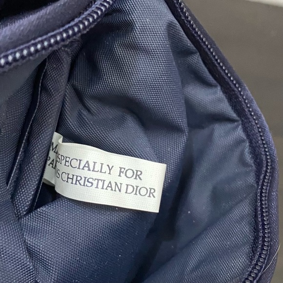 CHRISTIAN DIOR Parfums Navy Satin Cosmetic Case Travel Pouch Bag - Picture 8 of 11